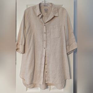Chico's button down blouse with half sleeves.